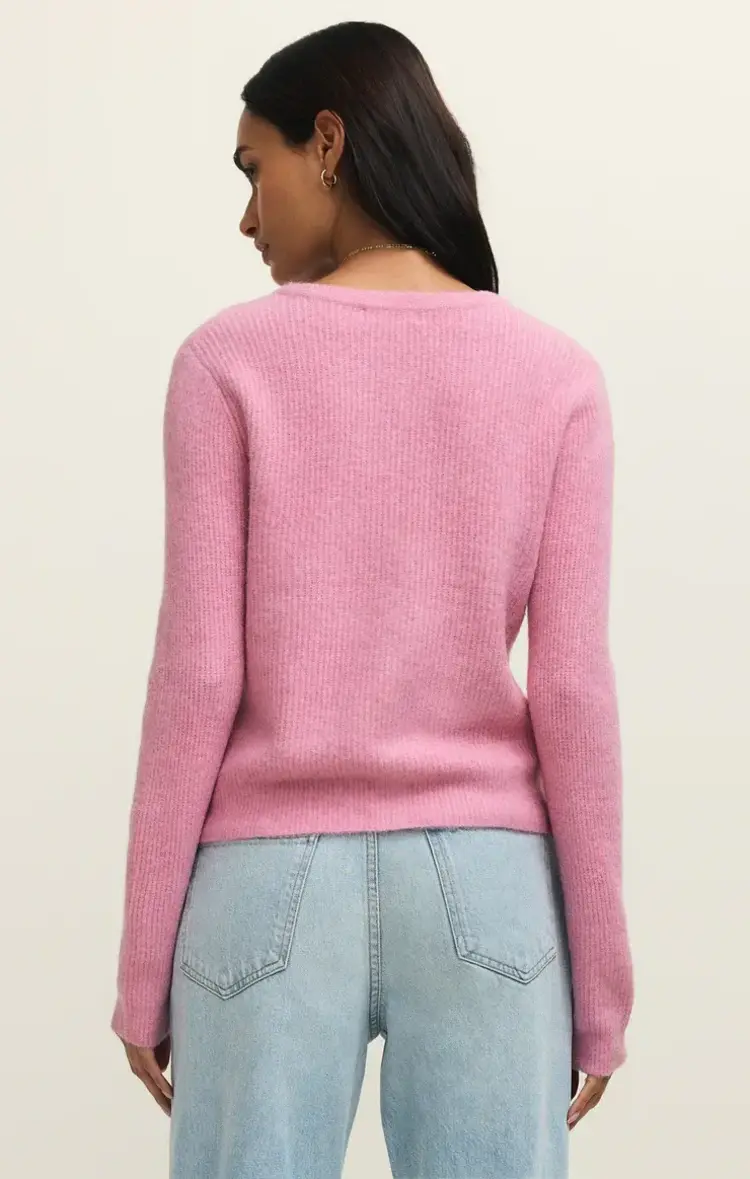 ZSupply Medina Cozy Rib Cardigan Pink Crush