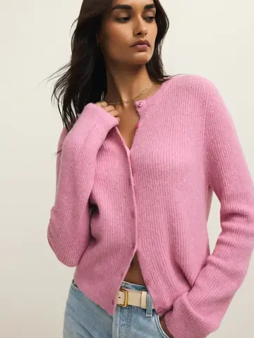 ZSupply Medina Cozy Rib Cardigan Pink Crush