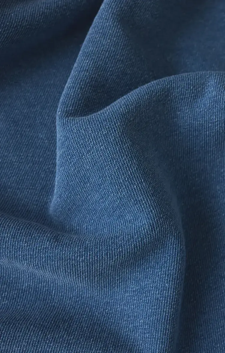 ZSupply Boyfriend Knit Denim Sweatshirt Calypso Blue Indigo