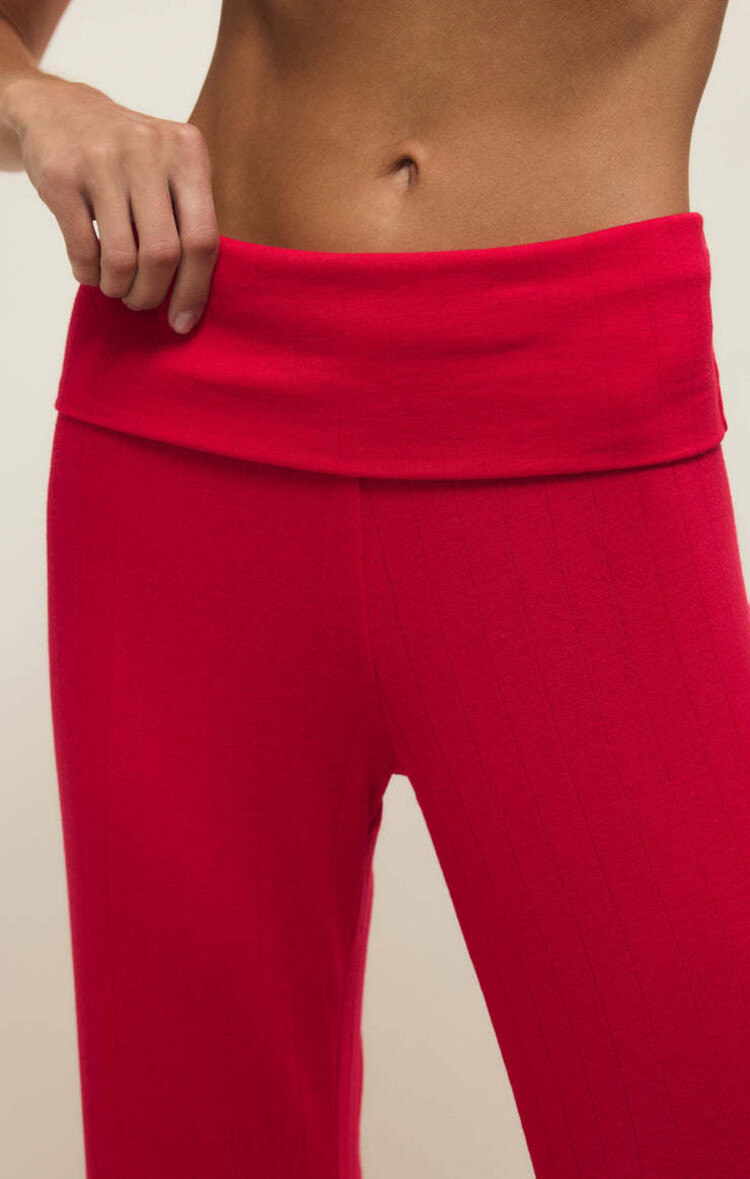 ZSupply Essential Fold Over Pant Kiss Me Red