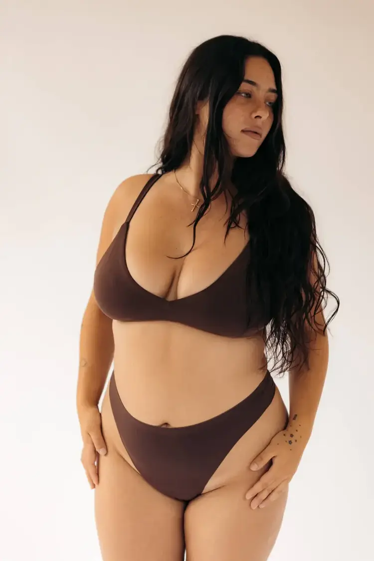 Huha Seamless High Rise Mineral Thong Brown
