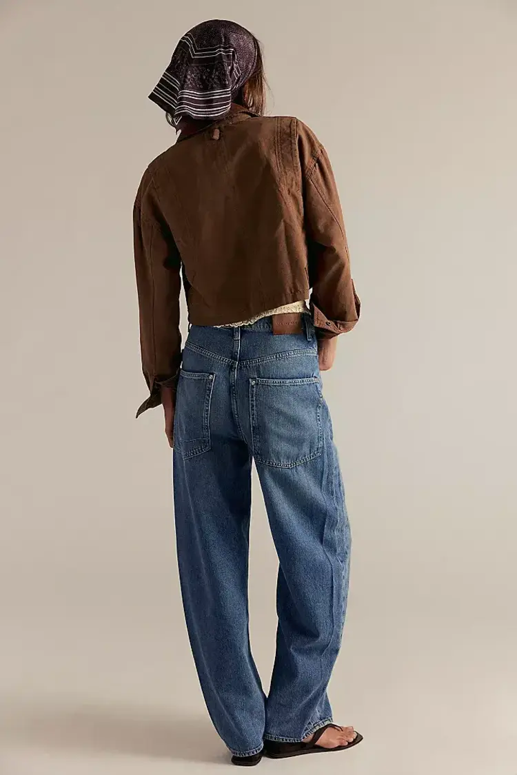 Free People Truro Baggy Puddle Jean Water Stoned Blue