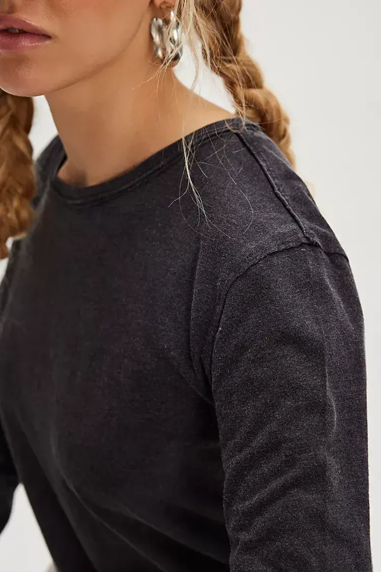 Free People Nova Long-Sleeve Tee Black