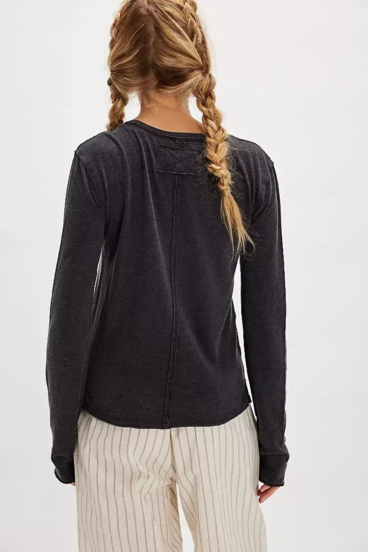 Free People Nova Long-Sleeve Tee Black