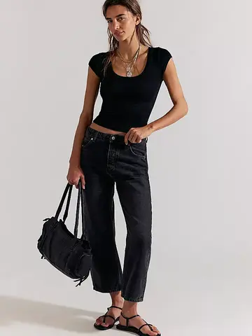 Free People Deep Trance Dropped Boyfriend Jeans Hypnosis