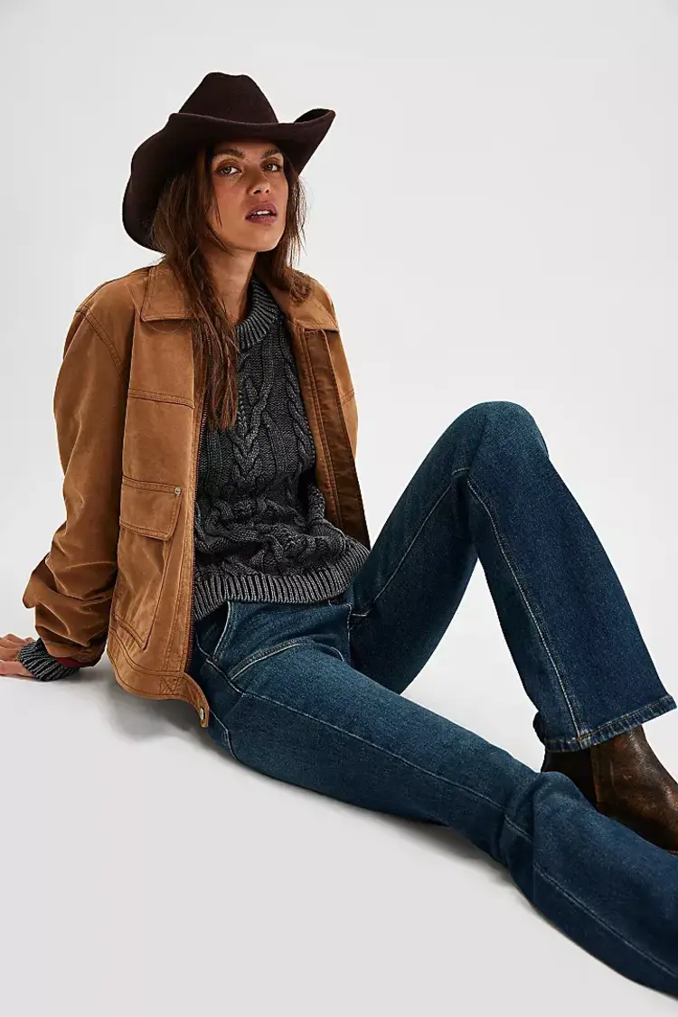 Free People Frankie Cable Sweater Black