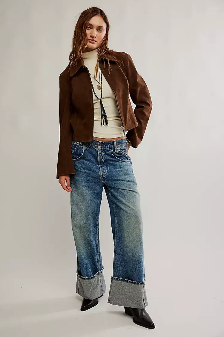 Free People River Vegan Jacket Double Espresso