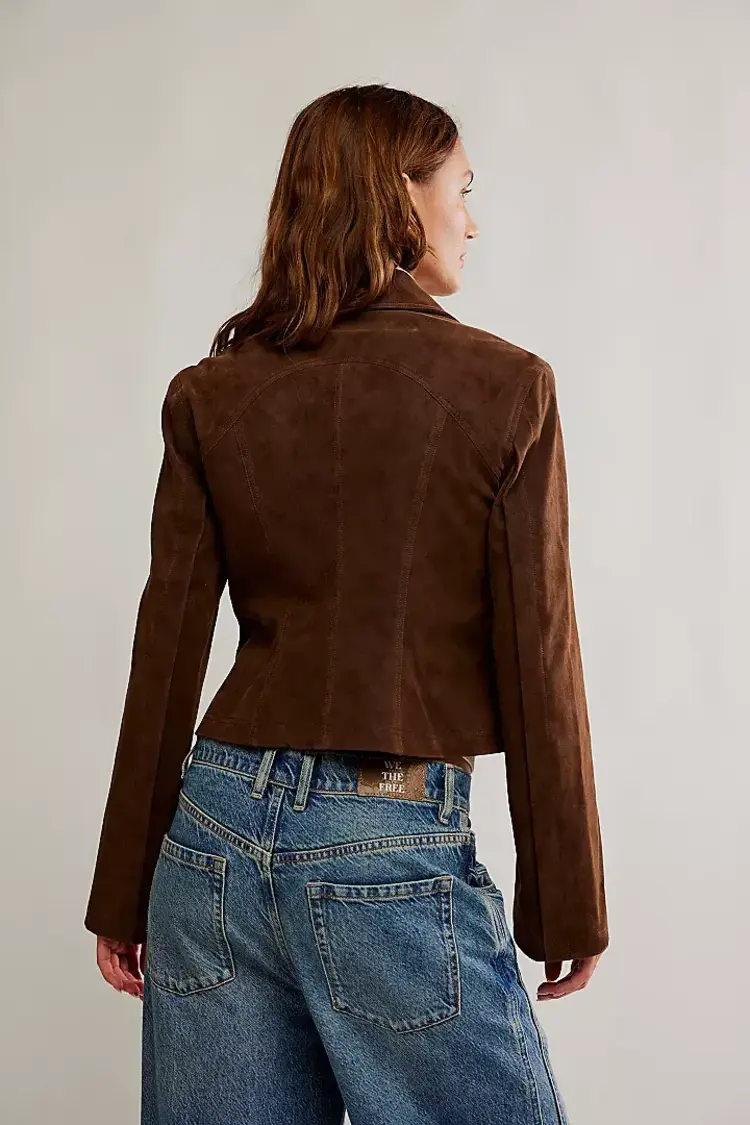 Free People River Vegan Jacket Double Espresso