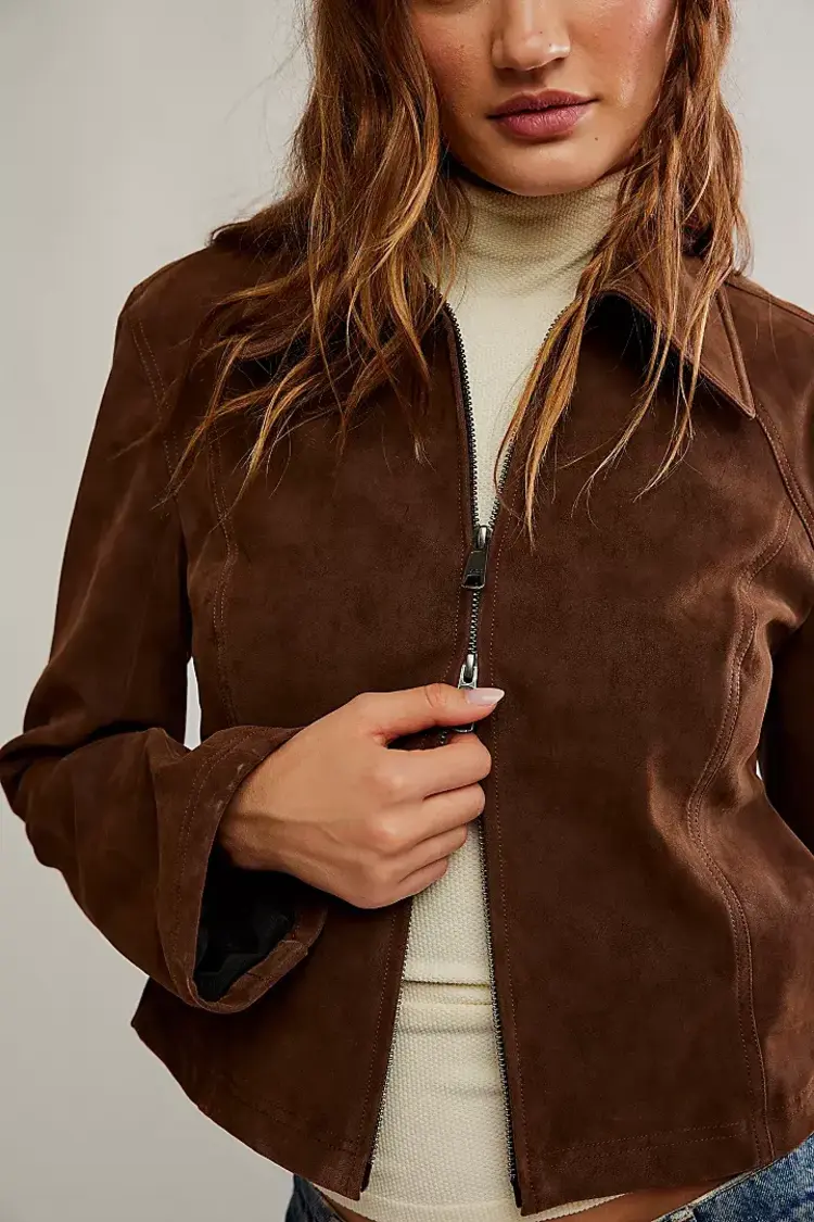 Free People River Vegan Jacket Double Espresso