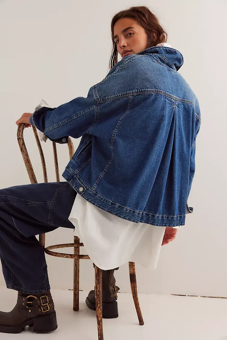 Free People Opal Swing Denim Jacket Got The Blues