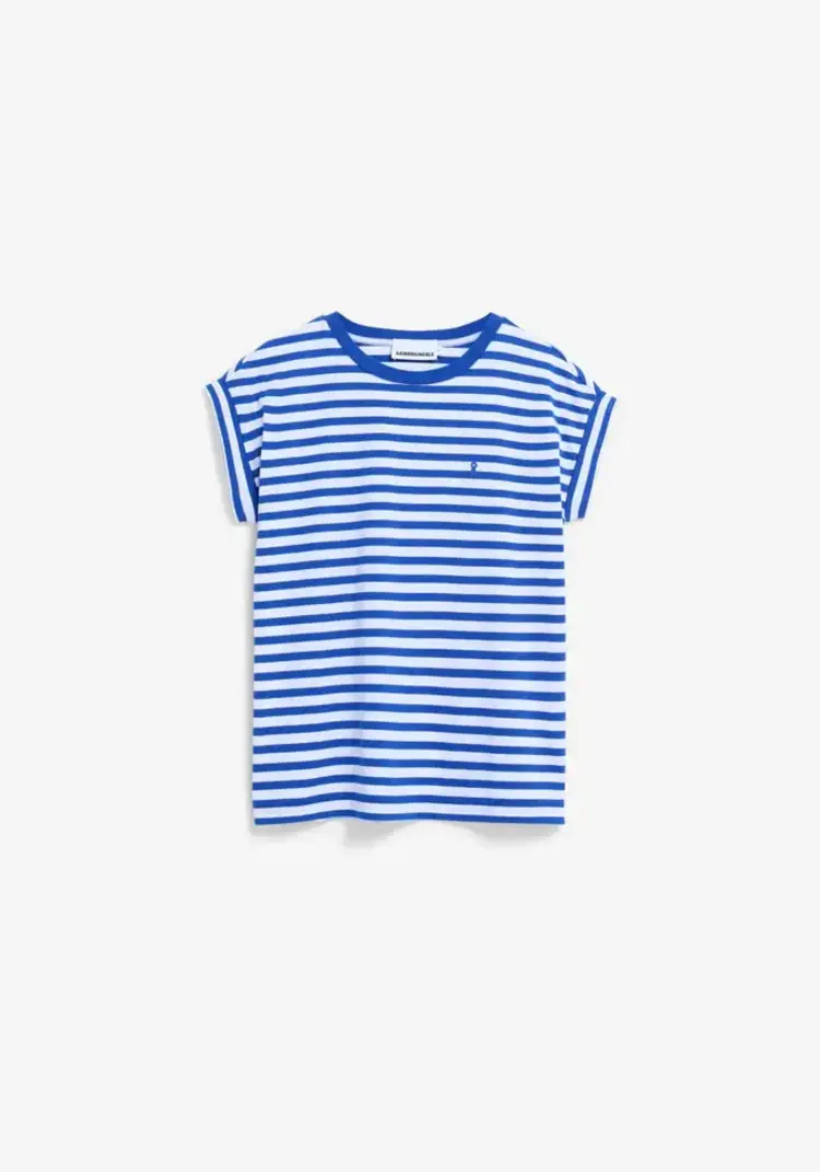 Armedangels IDAARA Stripes Shirts White-Dynamo Blue