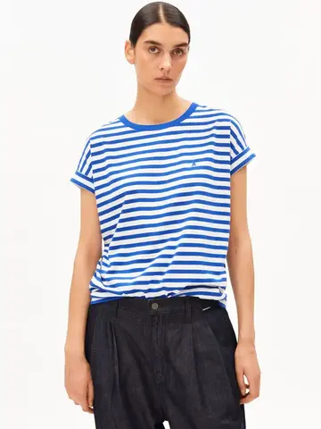 Armed Angels IDAARA Stripes Shirts White-Dynamo Blue