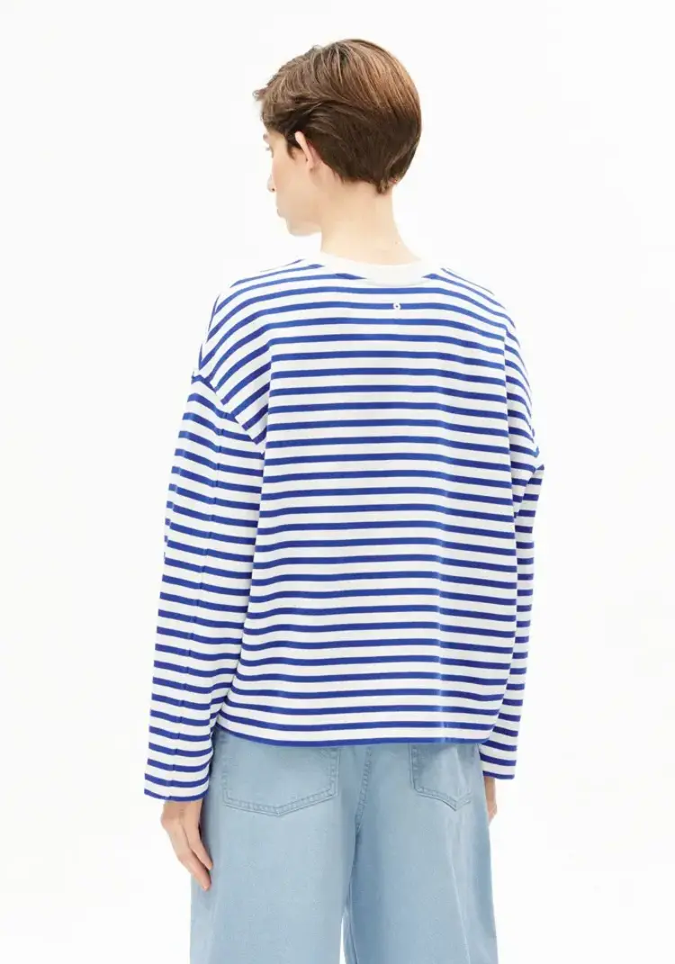 Armedangels FRANKAA Maarlen Stripe Sweatshirt Undyed-Dynamo Blue