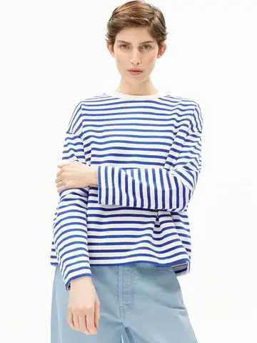 Armedangels FRANKAA Maarlen Stripe Sweatshirt Undyed-Dynamo Blue