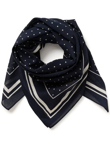 Part Two Phi Scarf Dark Navy Dot Print