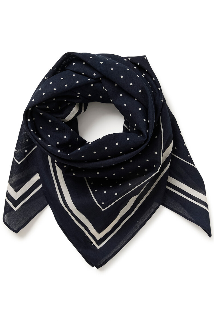 Part Two Phi Scarf Dark Navy Dot Print