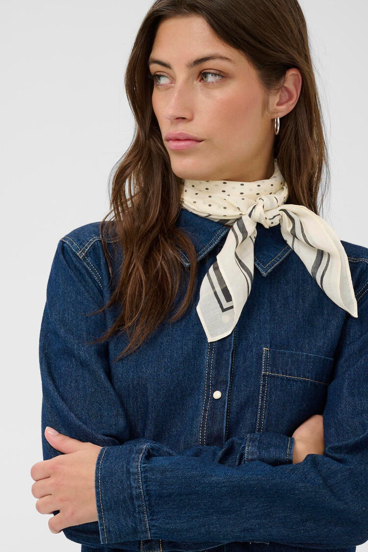 Part Two Phi Scarf Black Dot Print