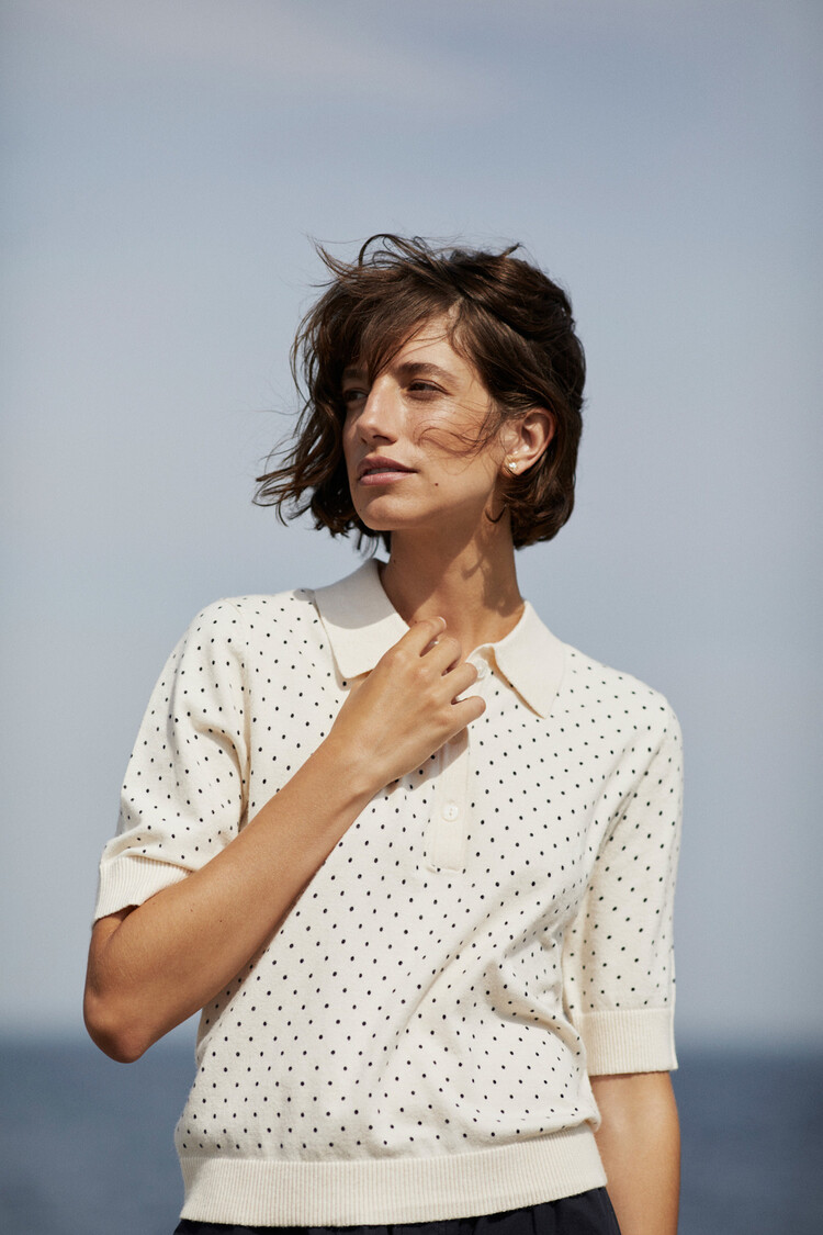 Part Two Anetti Pullover Dark Navy Dot Print