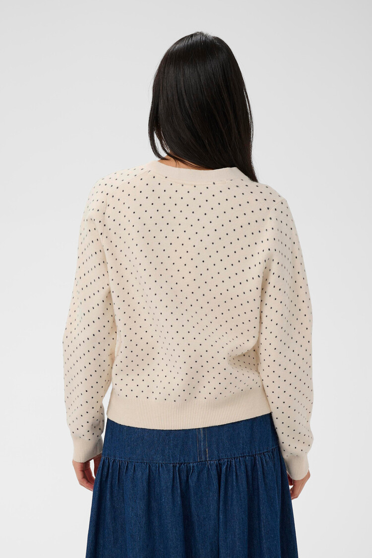 Part Two Anessa Cardigan Dark Navy Dot Print