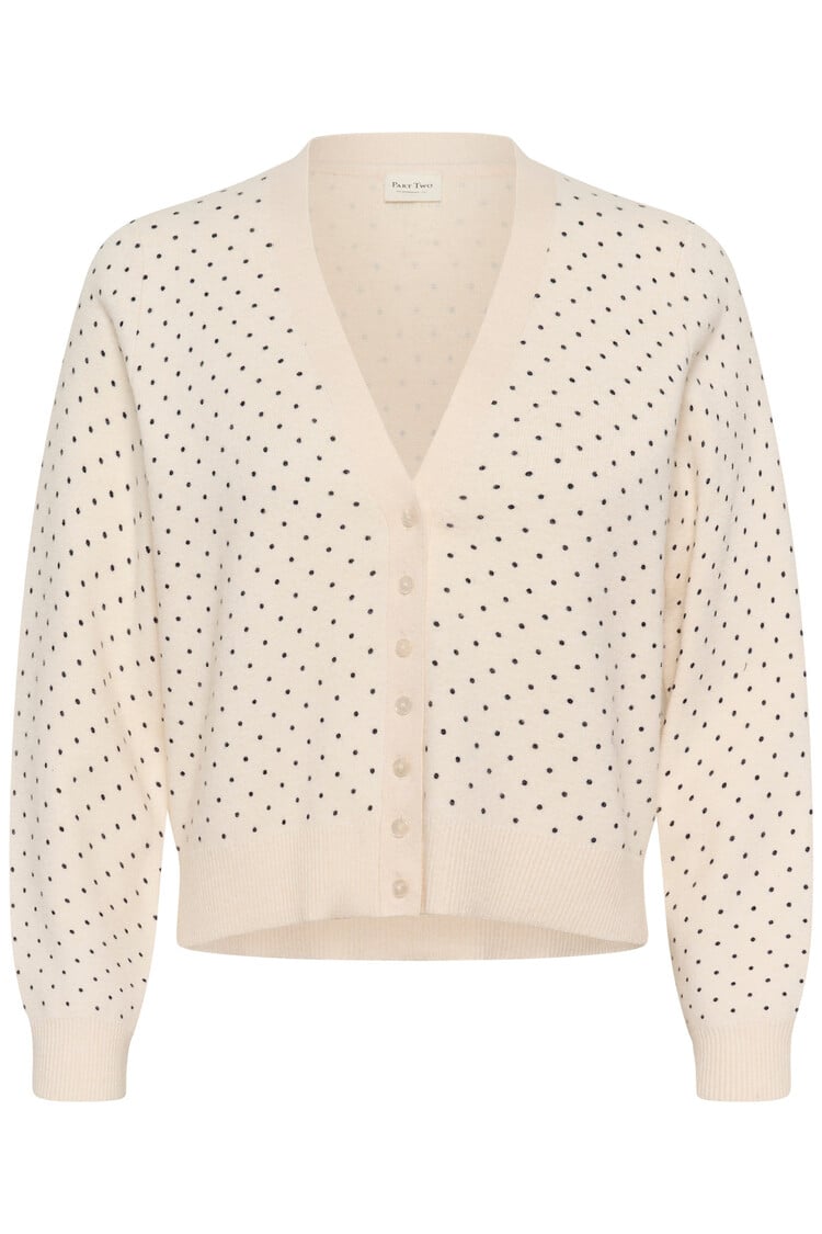 Part Two Anessa Cardigan Dark Navy Dot Print