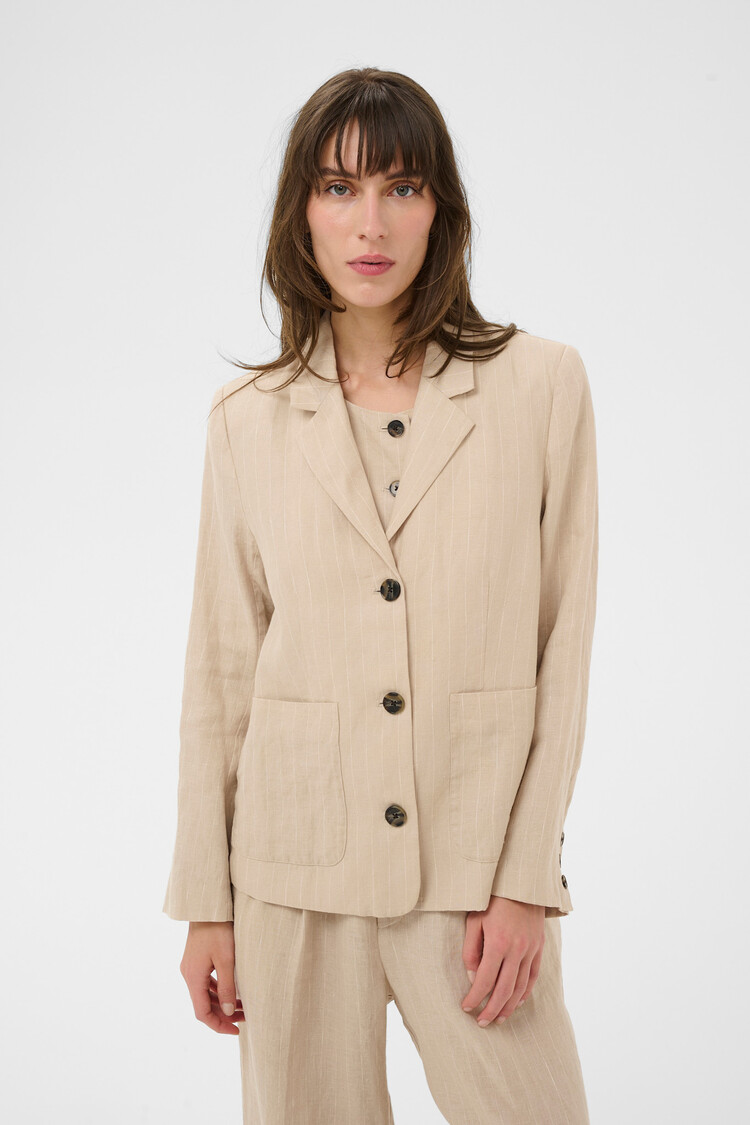 Part Two Alita Blazer Neutral Pinstripe