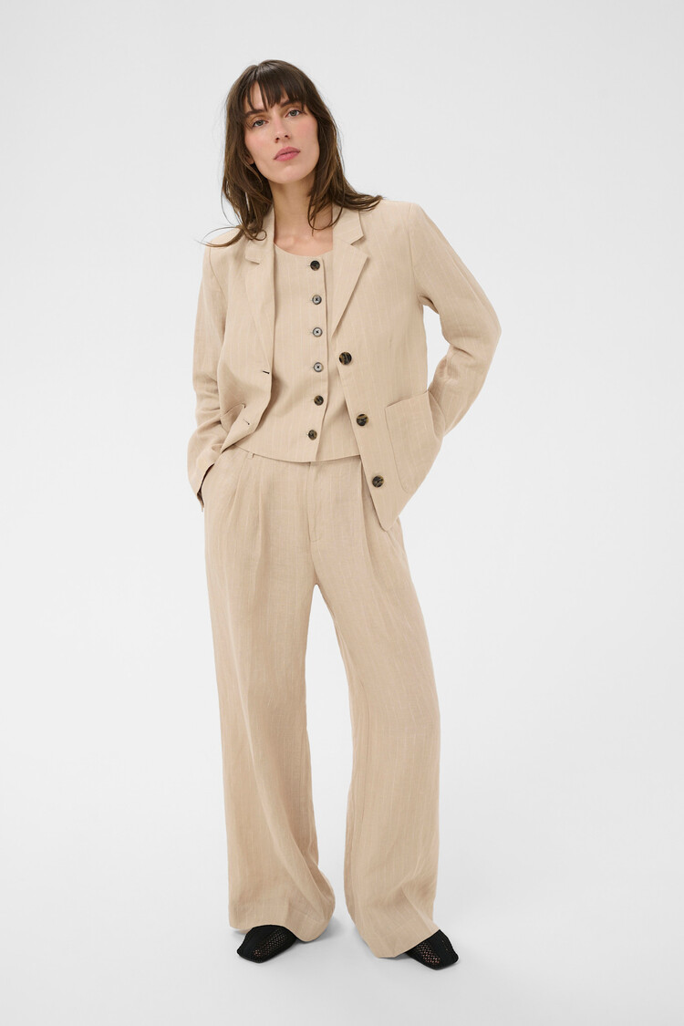 Part Two Alita Blazer Neutral Pinstripe