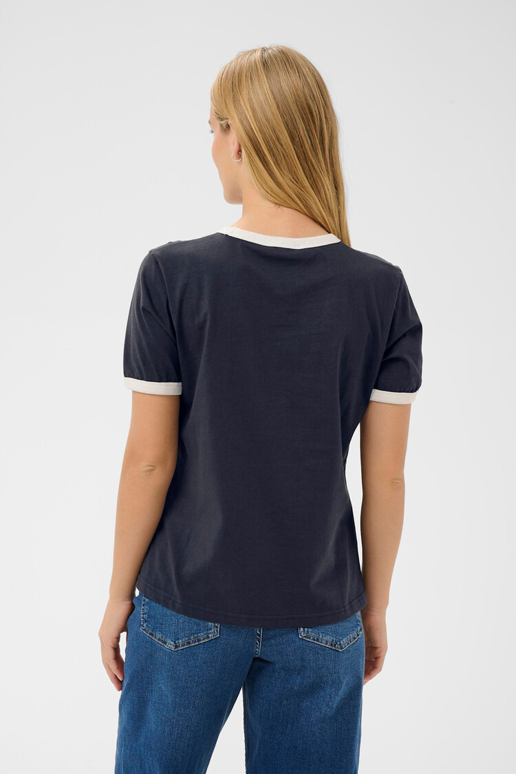 Part Two Angelita T-Shirt Navy/Whisper White