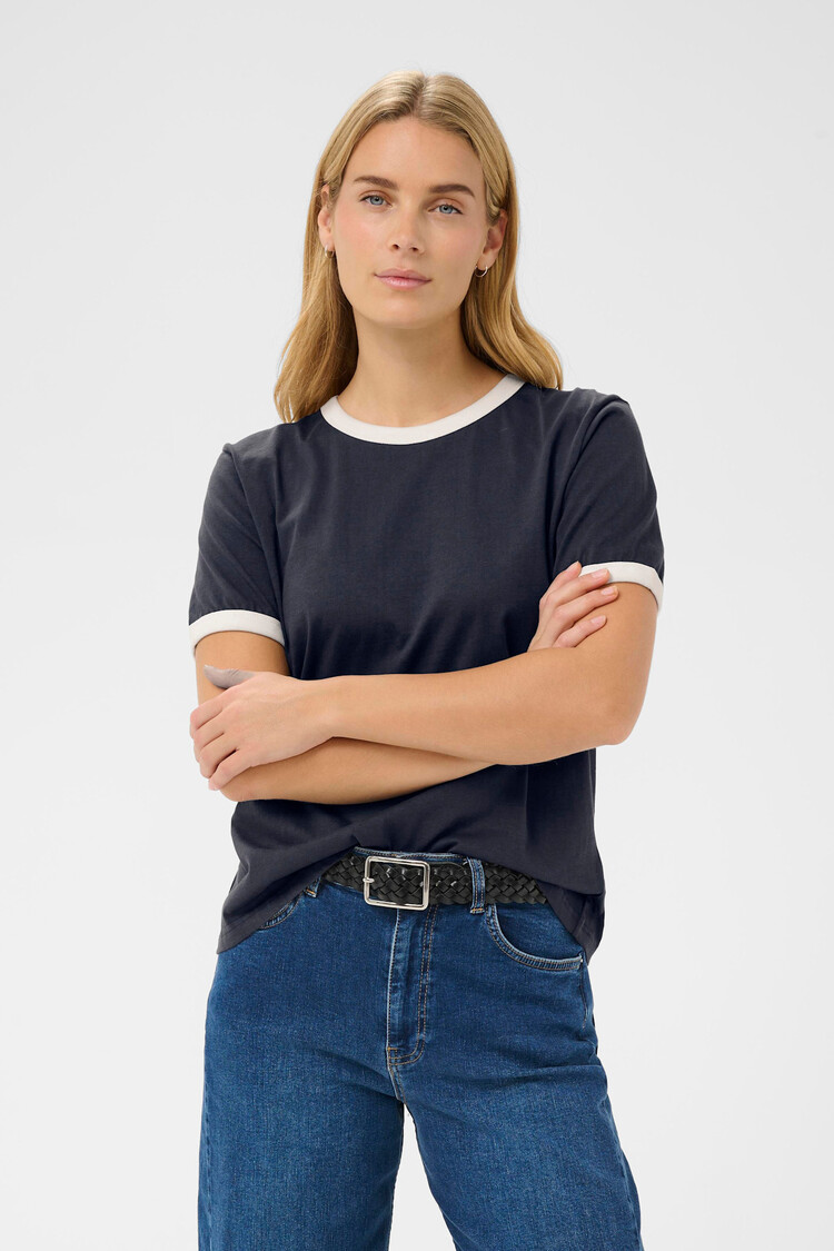 Part Two Angelita T-Shirt Navy/Whisper White