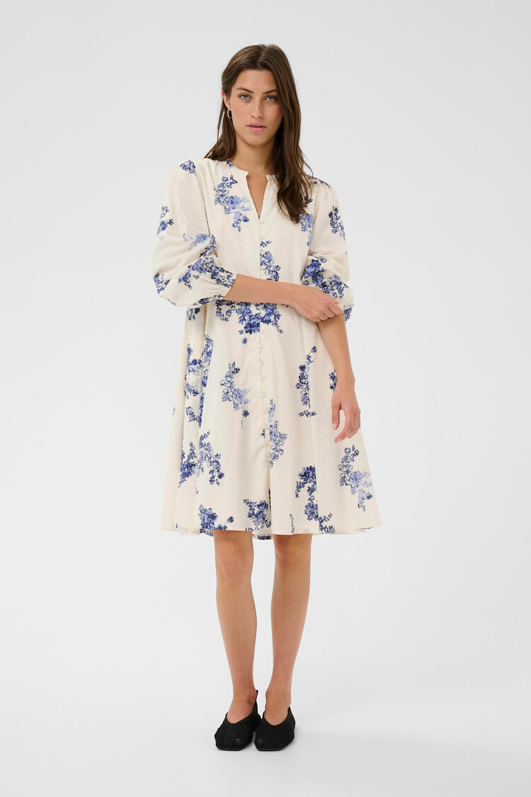 Part Two Avira Dress Blue Shadow Flower Print