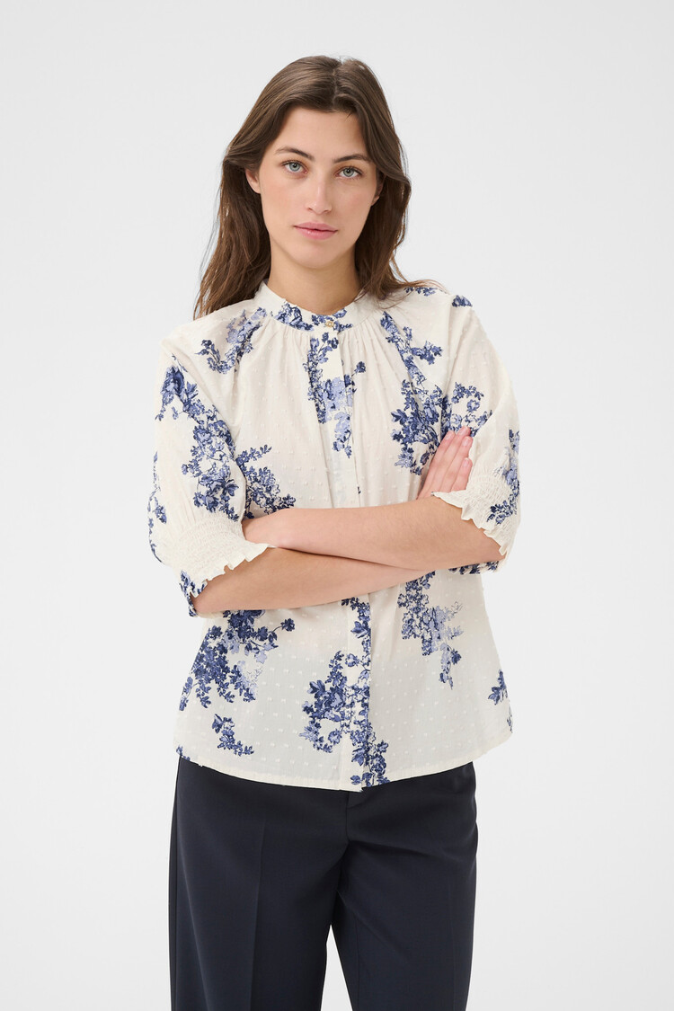 Part Two Almeras Shirt Blue Shadow Flower Print