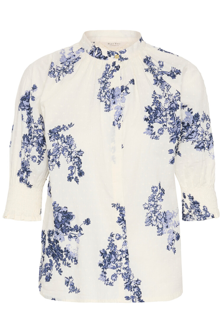Part Two Almeras Shirt Blue Shadow Flower Print