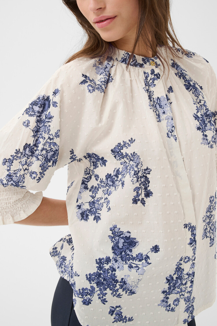 Part Two Almeras Shirt Blue Shadow Flower Print