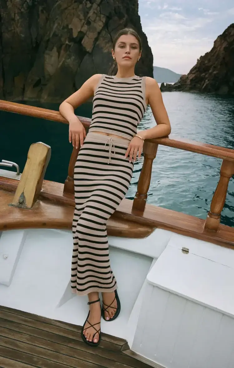 ZSupply Emori Striped Skirt Natural