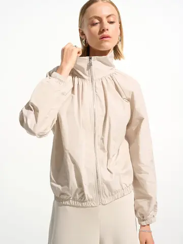 Joseph Ribkoff Memory Cocoon Jacket with Funnel Collar Moonstone