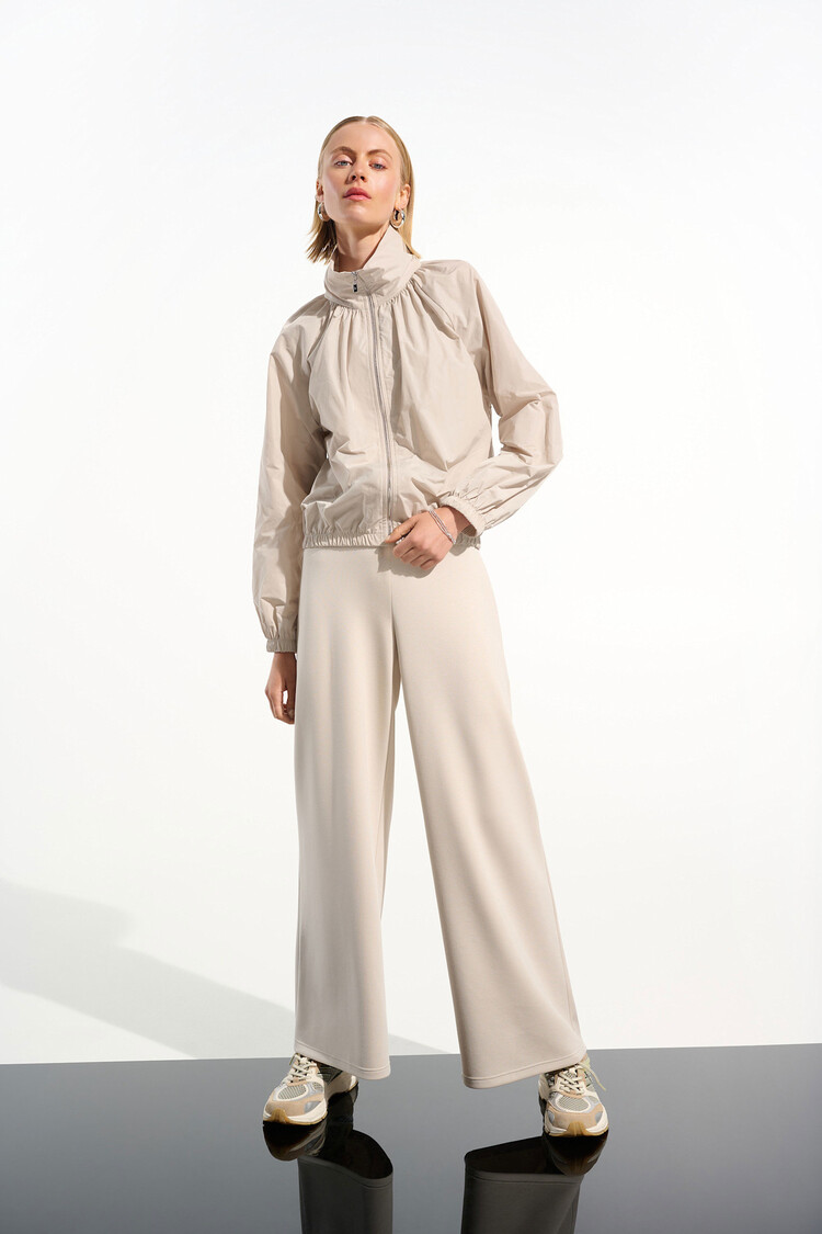 Joseph Ribkoff Memory Cocoon Jacket with Funnel Collar Moonstone