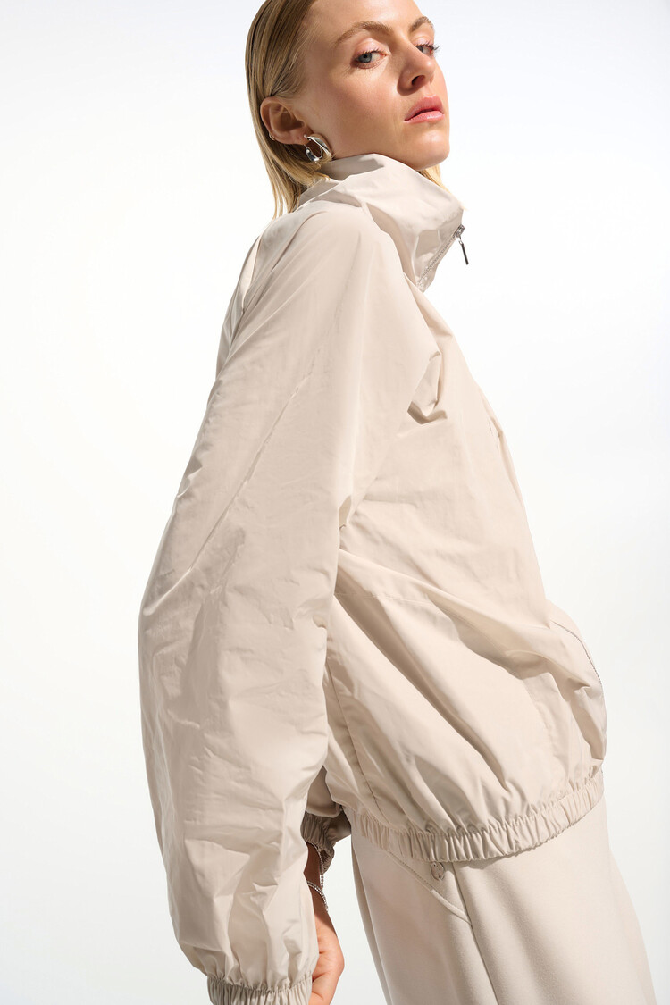 Joseph Ribkoff Memory Cocoon Jacket with Funnel Collar Moonstone