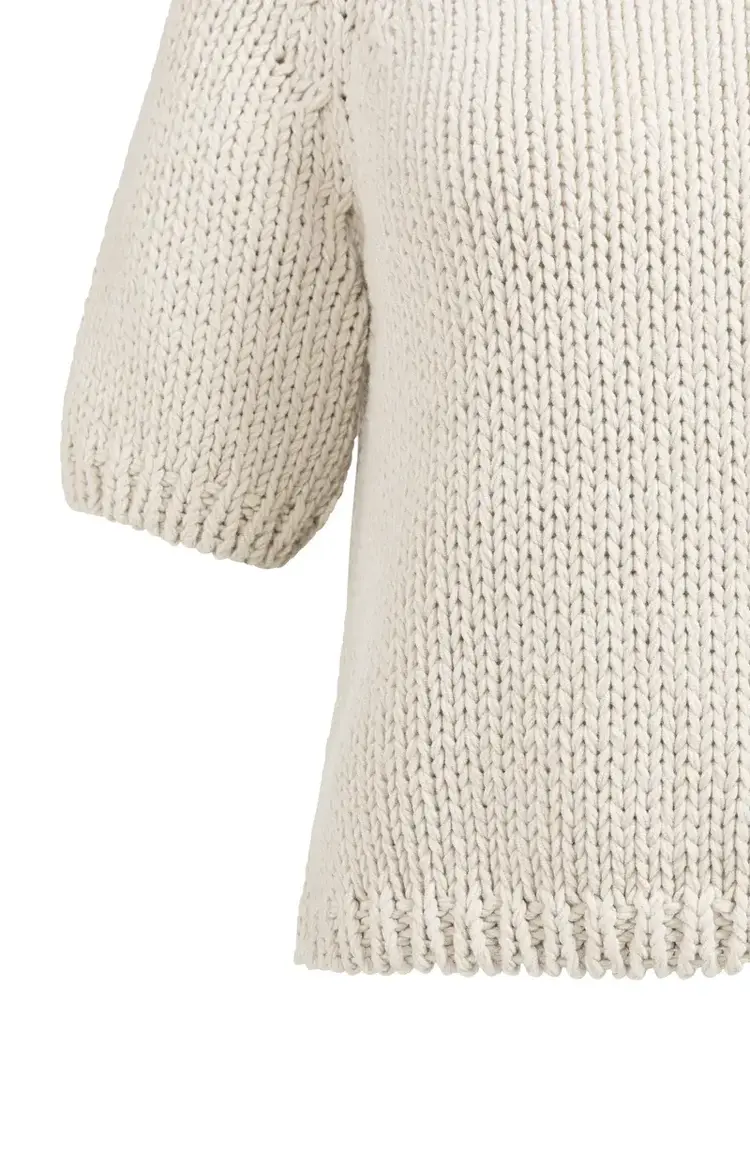 Yaya Heavy Yarn Sweater Short Sleeve Kit Beige