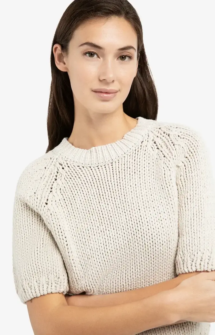 Yaya Heavy Yarn Sweater Short Sleeve Kit Beige