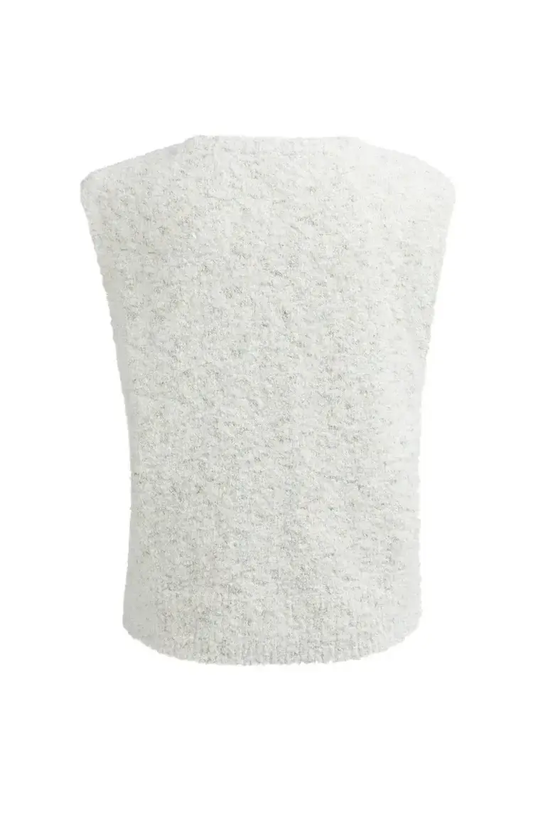 Yaya Boucle with Color Naps Sleeveless Cardigan Off White Dessin