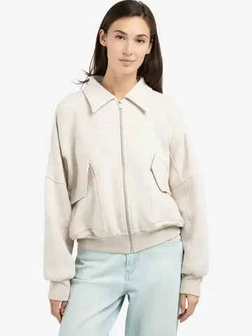 Yaya Sweat Jacket with Pockets Slate Grey Melange