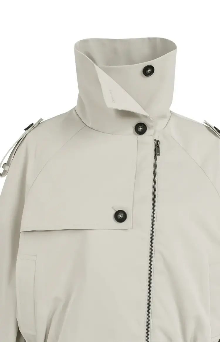 Yaya Short Bomber Jacket with Trench Slate Grey