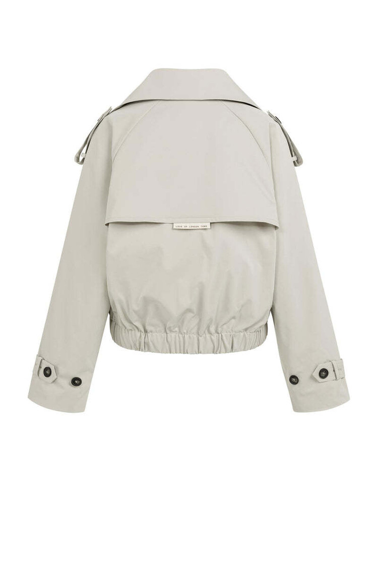 Yaya Short Bomber Jacket with Trench Slate Grey
