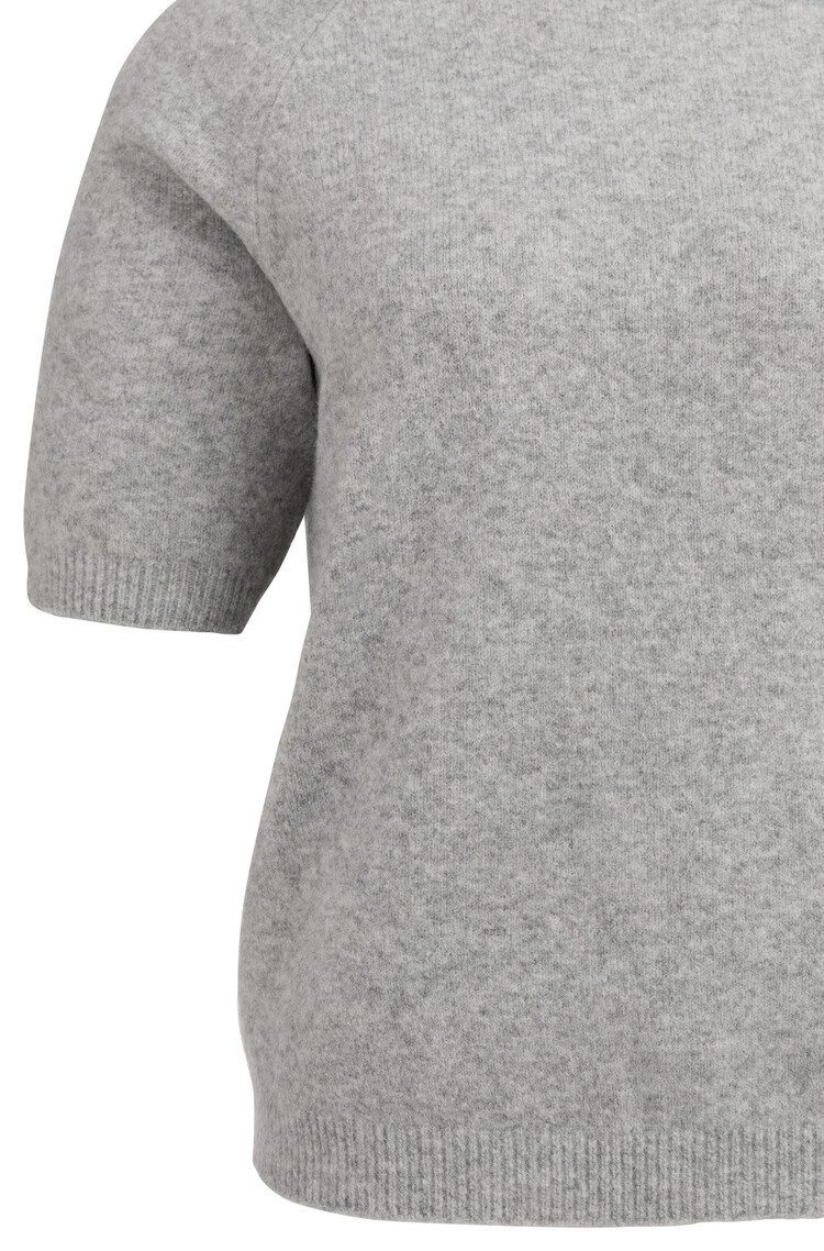 Yaya Raglan Short Sleeve Sweater Iron Grey Melange