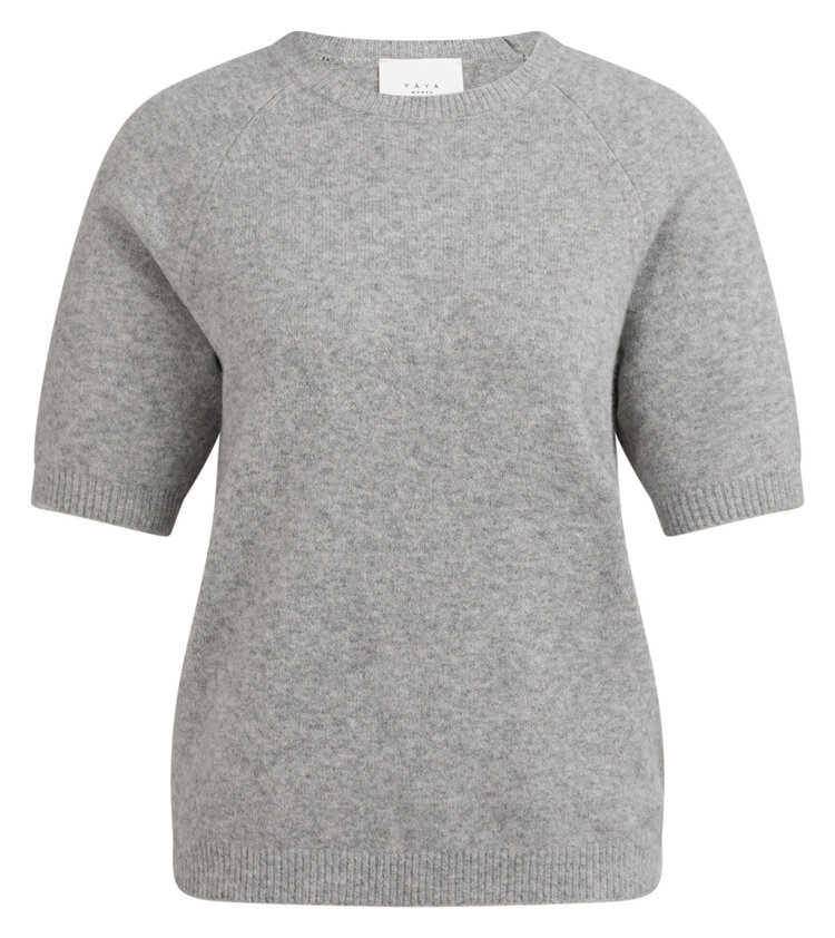 Yaya Raglan Short Sleeve Sweater Iron Grey Melange