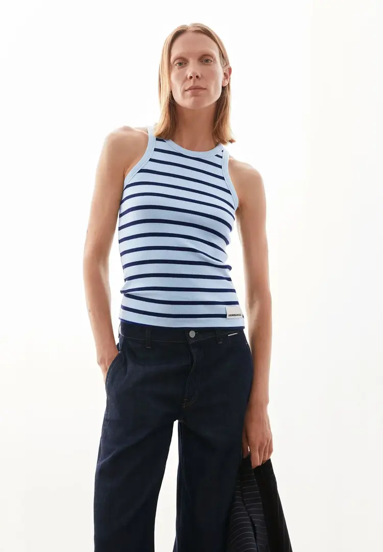 Armedangels KANITAA Stripes Top Blue Glow-Tinted Navy