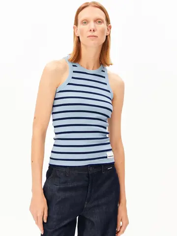 Armedangels KANITAA Stripes Top Blue Glow-Tinted Navy