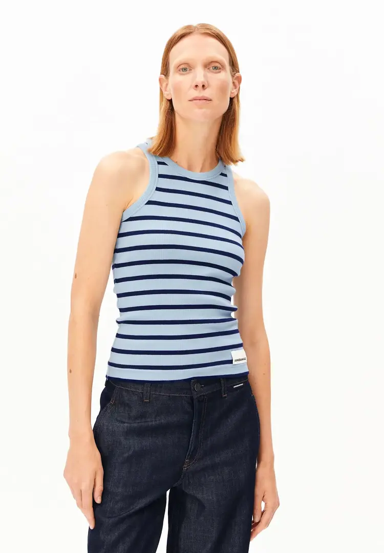 Armed Angels KANITAA Stripes Top Blue Glow-Tinted Navy