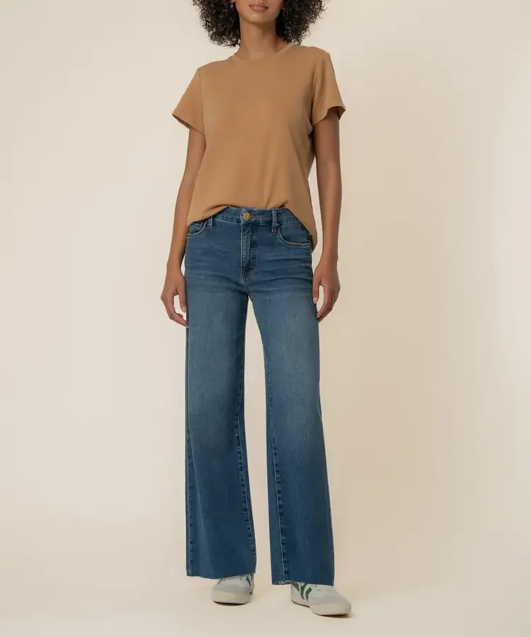 KUT from the Kloth Meg High Rise Wide Leg, Long Seam Rad