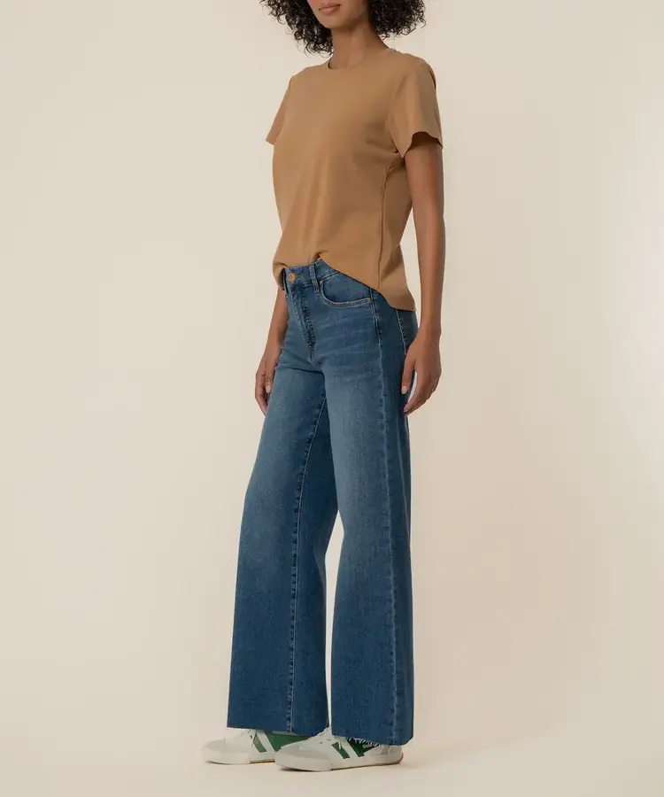 KUT from the Kloth Meg High Rise Wide Leg, Long Seam Rad
