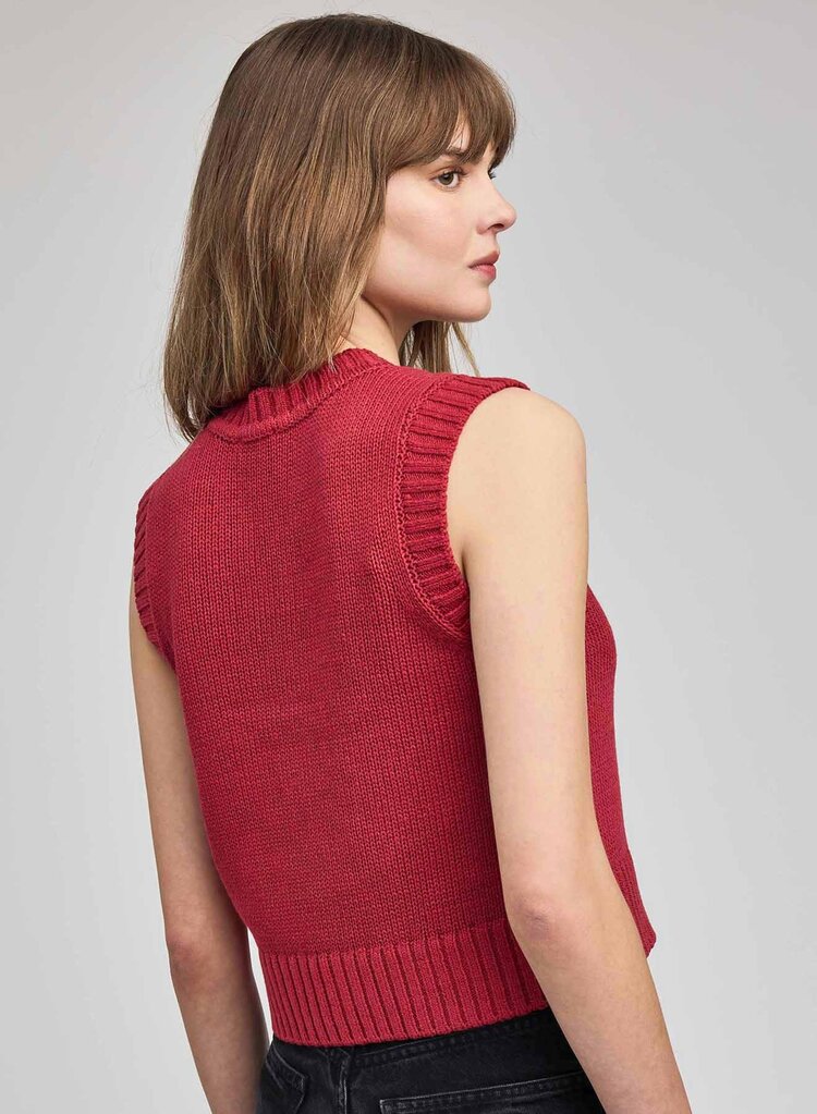 Gentle Fawn Pippa Vest Knit V-Neck Garnet